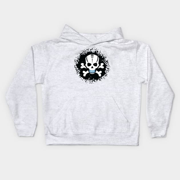 Rugby Fan Skull Splatter Kids Hoodie by atomguy